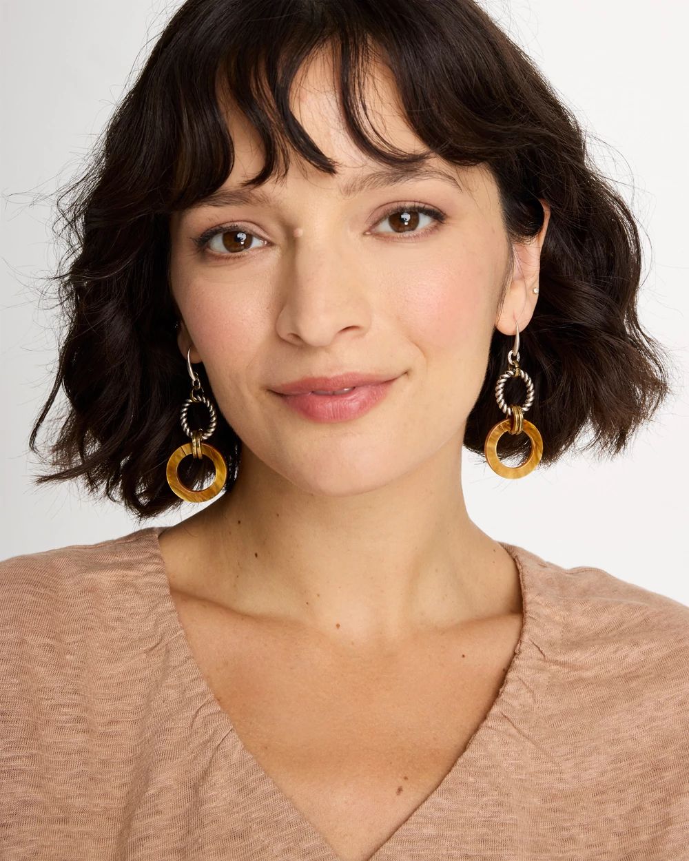 Linked Resin Drop Earrings click to view larger image.