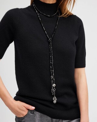 Black Lariat Necklace