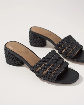 Black Braided Leather Sandals