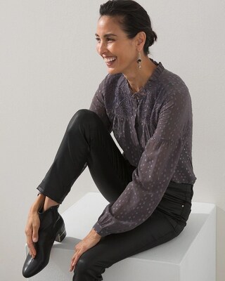Embellished Metallic Pullover Top