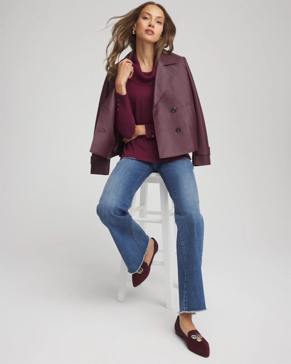 Cowlneck Long-Sleeved Sweater click to view larger image.