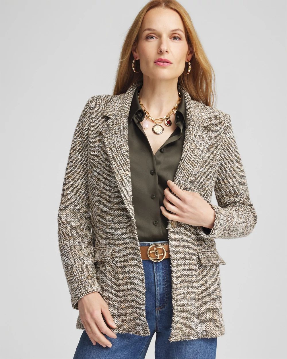 Tweed Sweater Blazer