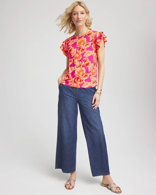 Touch of Cool™ Tropical Flutter Sleeve Tee click to view larger image.