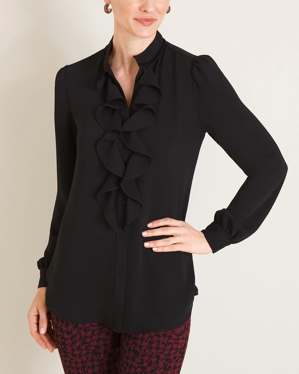 Ruffle-Front Blouse