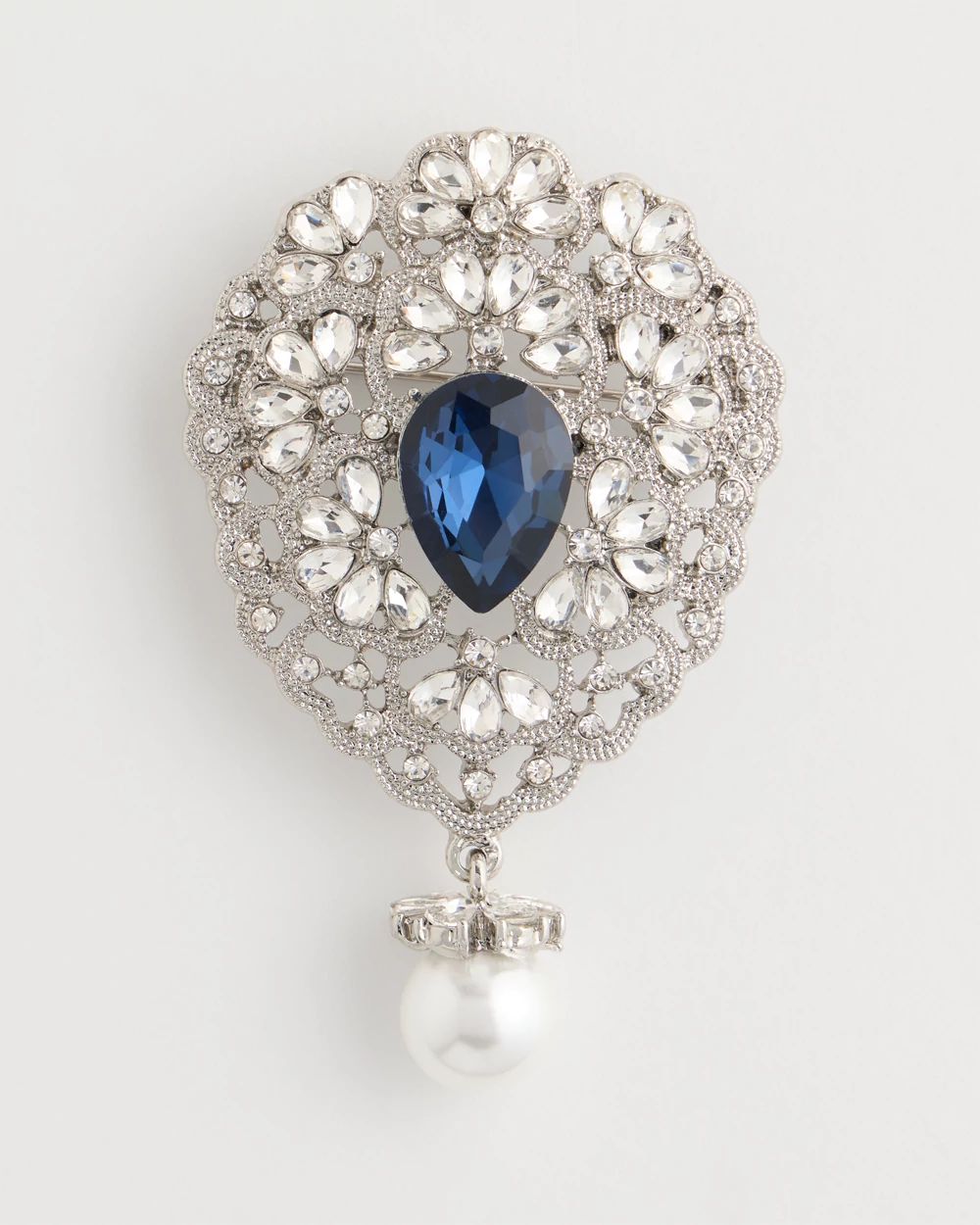 Blue Teardrop Brooch