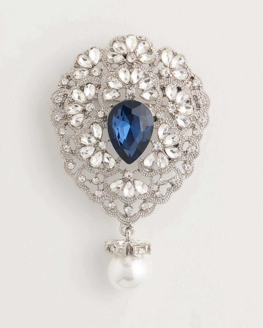 Blue Teardrop Brooch