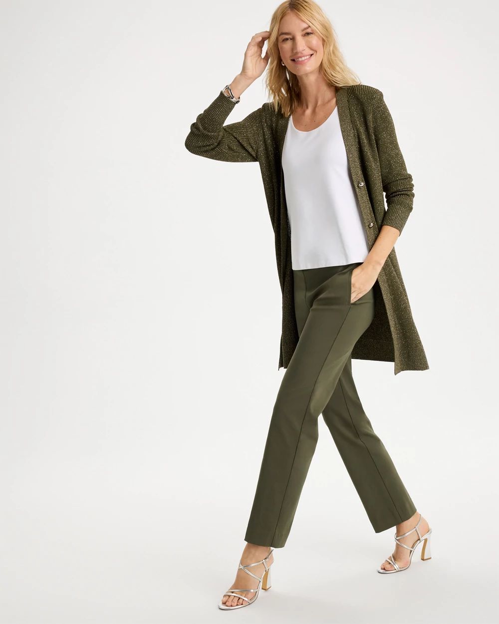 Brigitte™ Tab Straight Ankle Pants