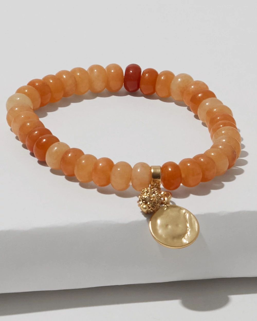 Agate Orange Stretch Bracelet