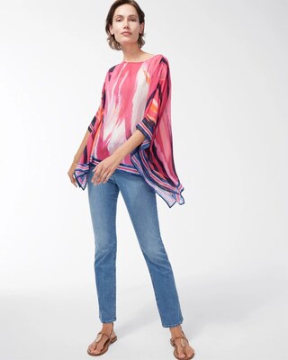Border Stripe Poncho