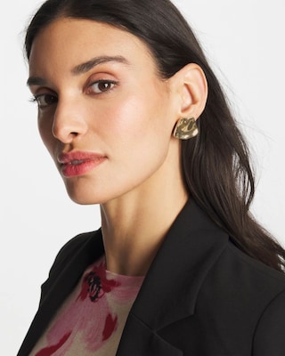 Gold Fan Clip On Earrings click to view larger image.