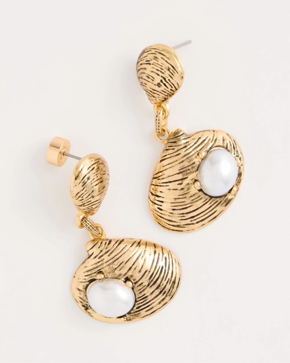 Golden Shell Drop Earrings click to view larger image.
