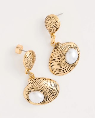 Golden Shell Drop Earrings click to view larger image.