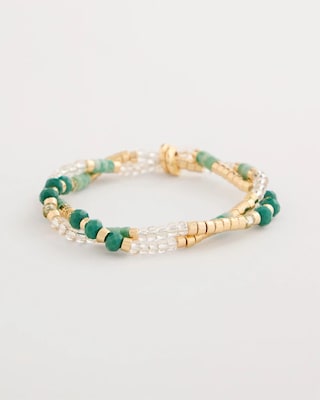 Genuine Howlite Beaded Stretch Bracelet