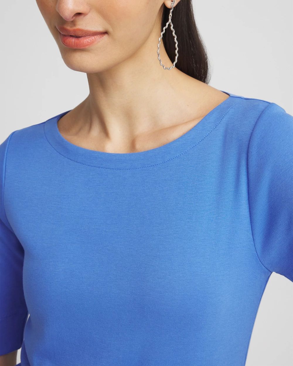 Pima Cotton Bateau-Neck Tee