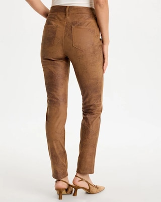 Coated Knit Five-Pocket Skinny Pants click to view larger image.