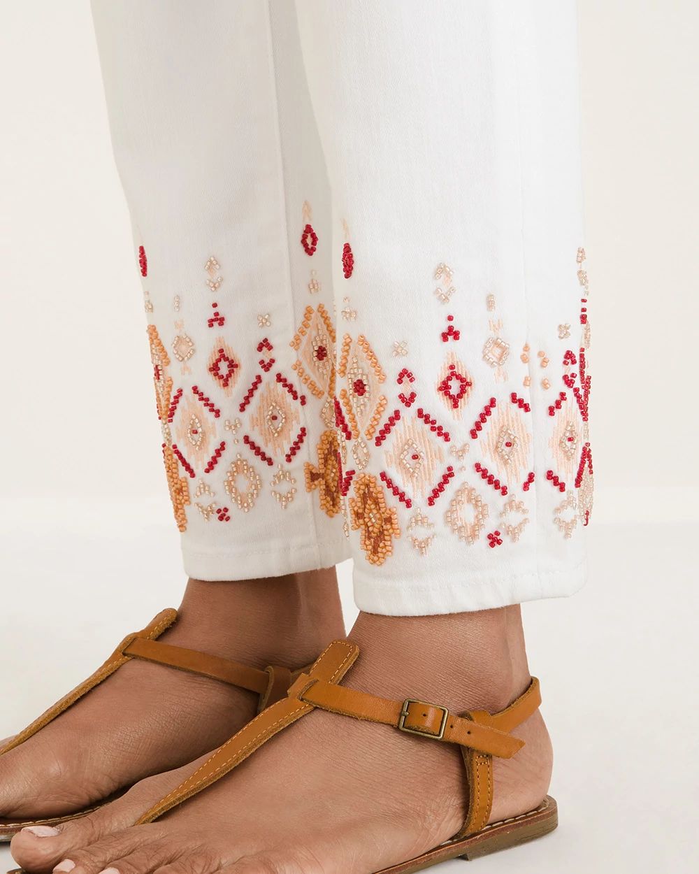So Slimming Beaded-Hem Girlfriend Ankle Jeans
