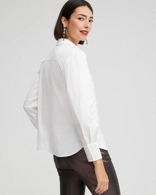 Poplin Embellished Sleeve Shirt