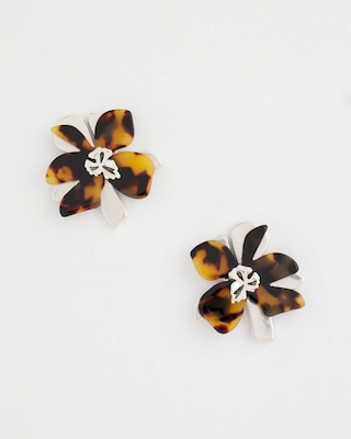 Tortoise Floral Stud Earrings