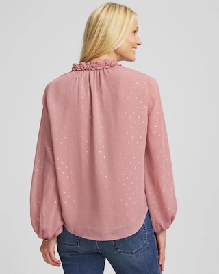 Ruffleneck Lined Georgette Blouse click to view larger image.