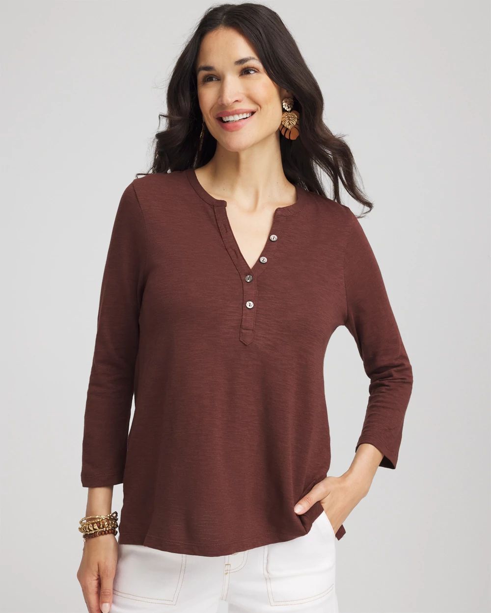 Cotton Slub Henley Shirt