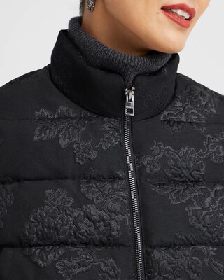 Jacquard Print Puffer Vest