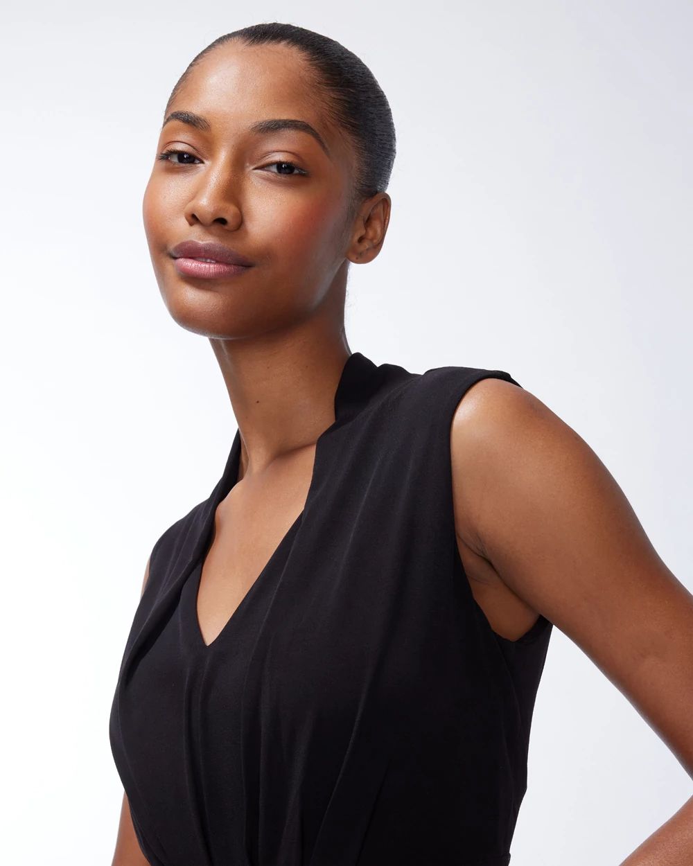 Black Pleated Short Dress