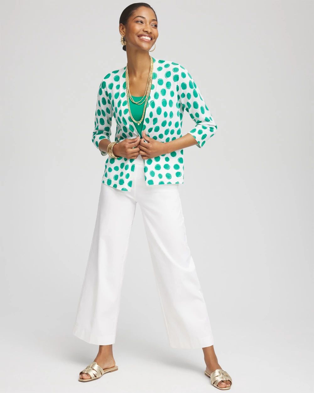 Polka-Dot Summer Romance Short Cardigan