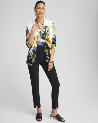 Bi-Stretch Front Seam Slit Ankle Pants click to view larger image.