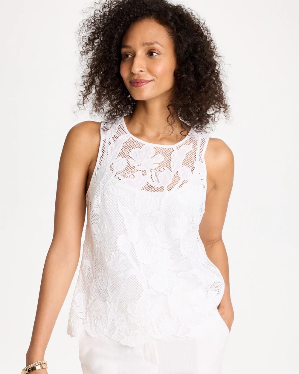 Petal Lace Applique Tank
