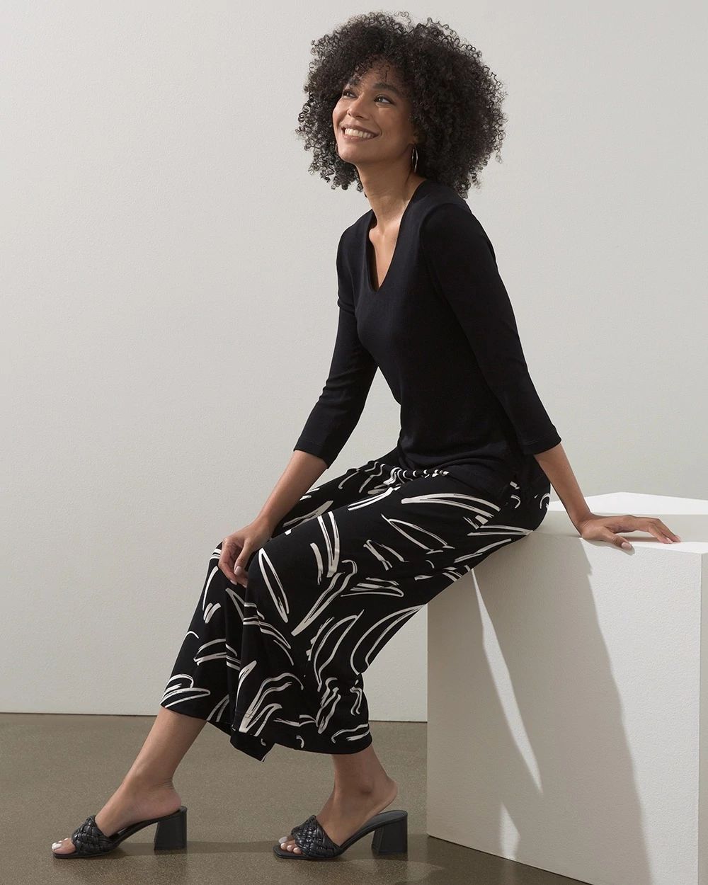 Travelers Brushstroke Print Classic Crops