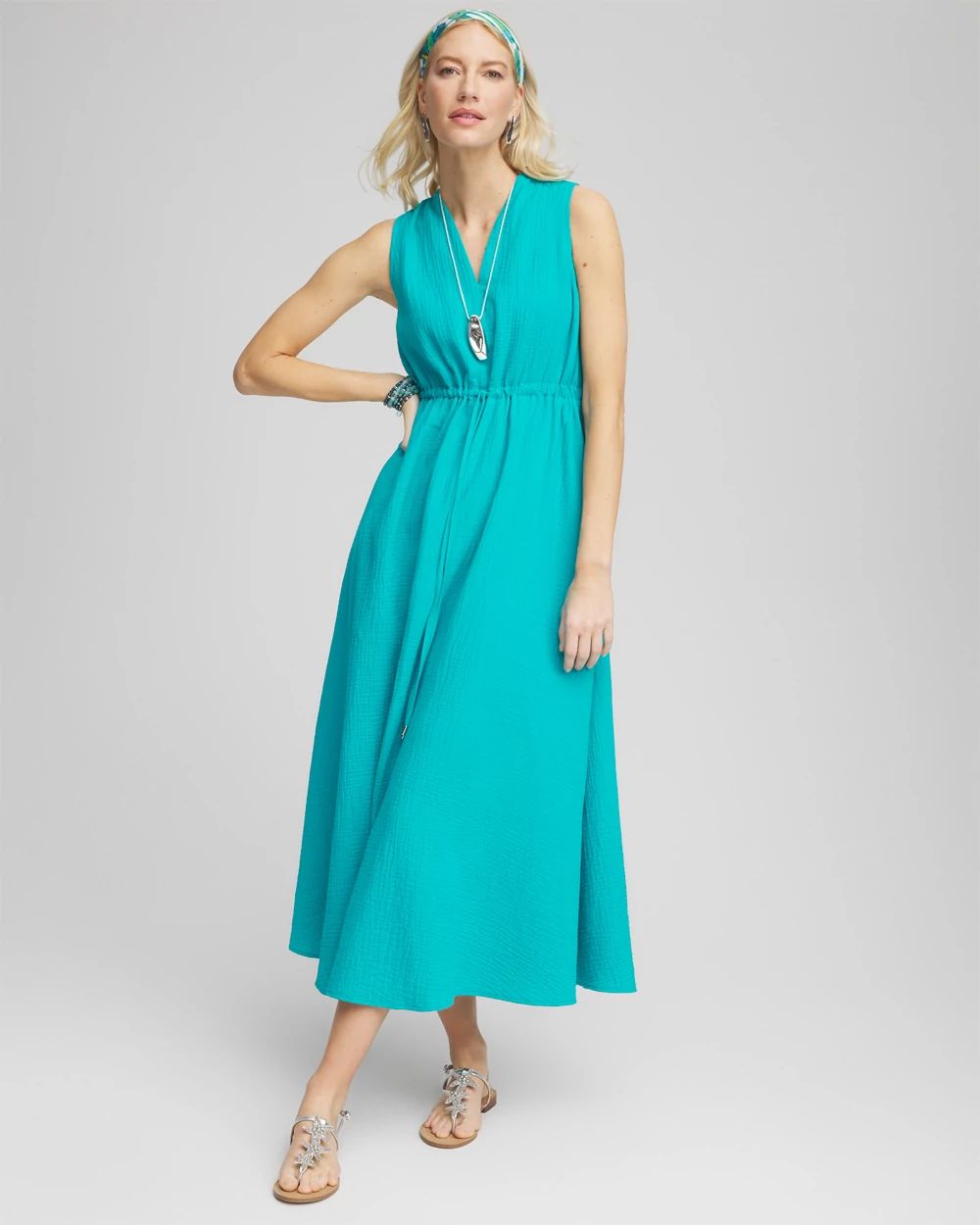 Sleeveless Maxi Gauze Dress