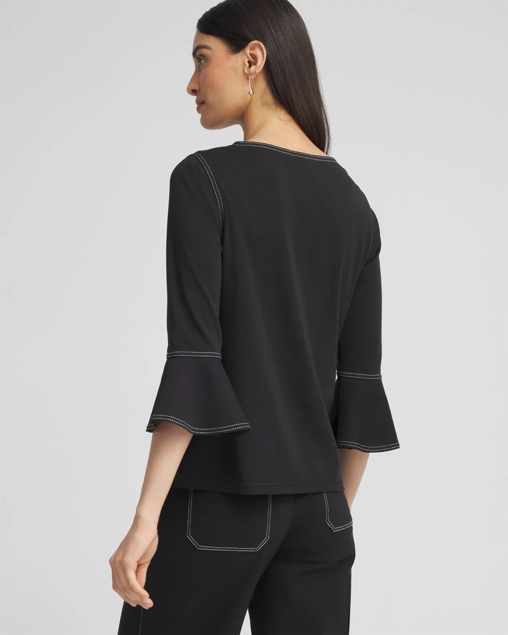 Contrast Stitch Detail Top
