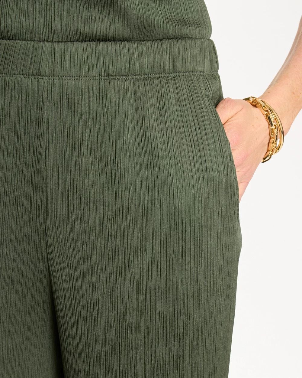 Petite Travelers™ Crinkle Textured Pants click to view larger image.