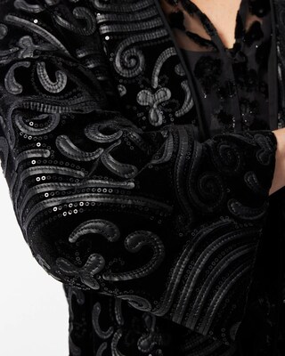 Tonal Embellished Velvet Kimono