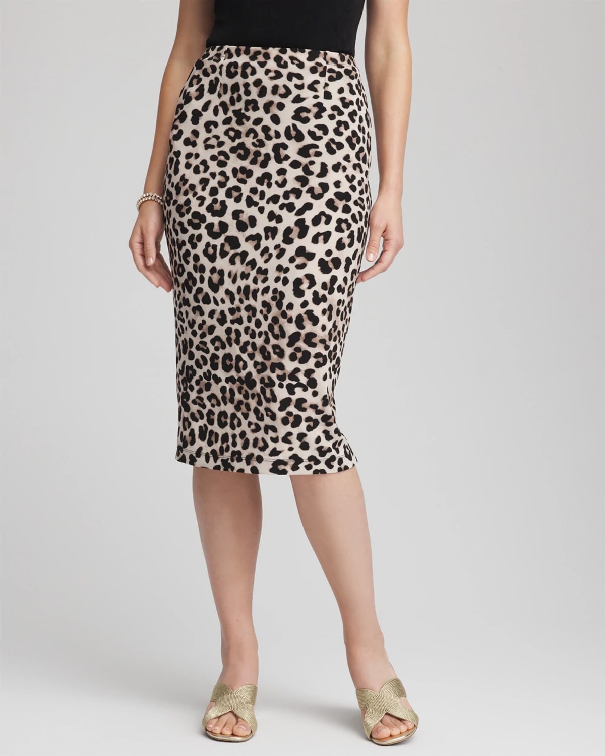 Chico's Animal-print Pencil Skirt In Deep Taupe In Animal Print