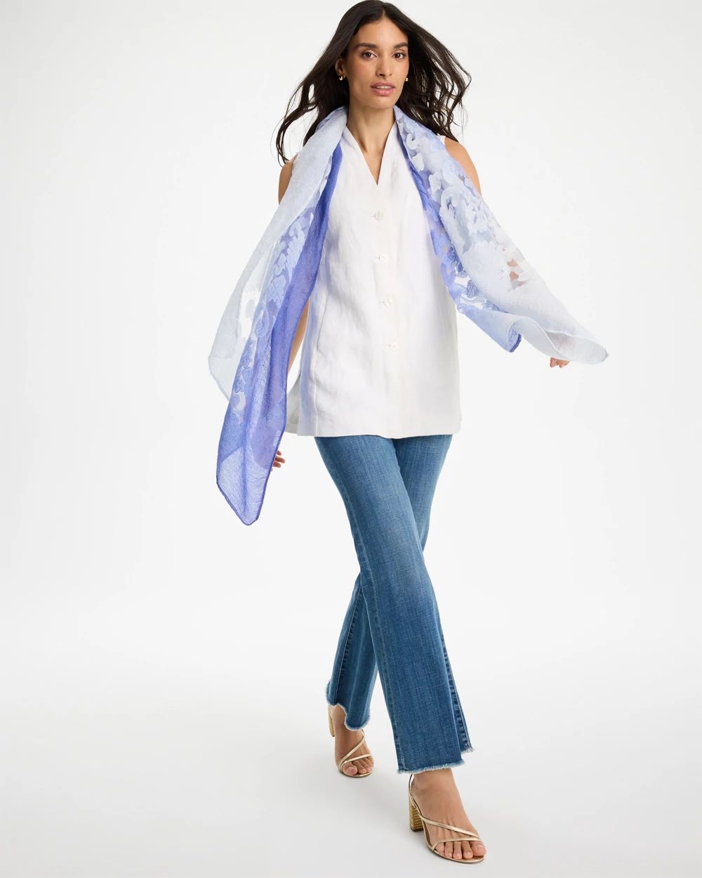 Ombre Burnout Oblong Scarf click to view larger image.