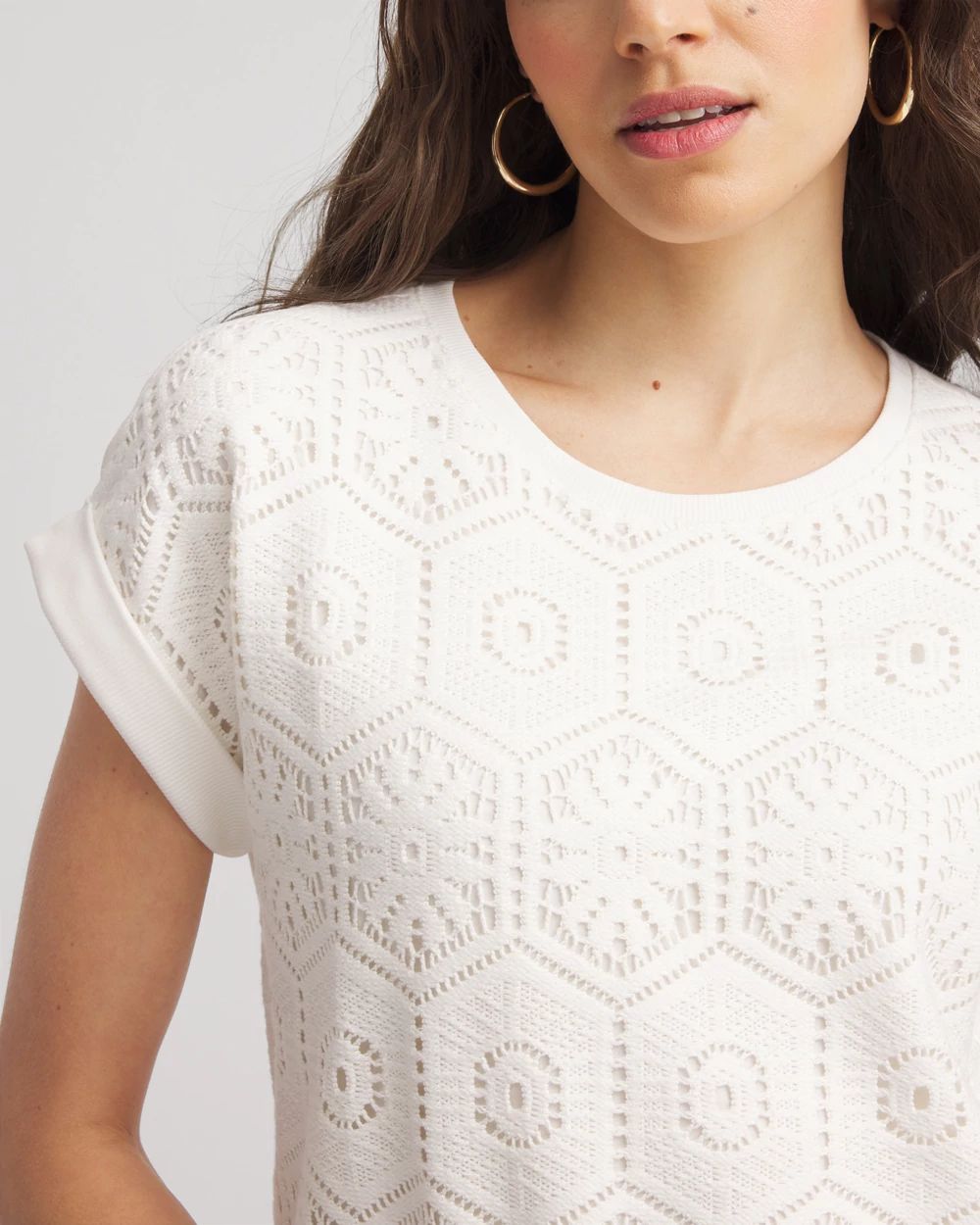 Crocheted Cotton-Blend Shirt