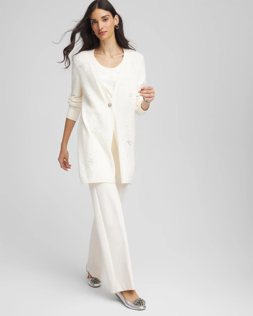 Rhinestone Embellished Cardigan