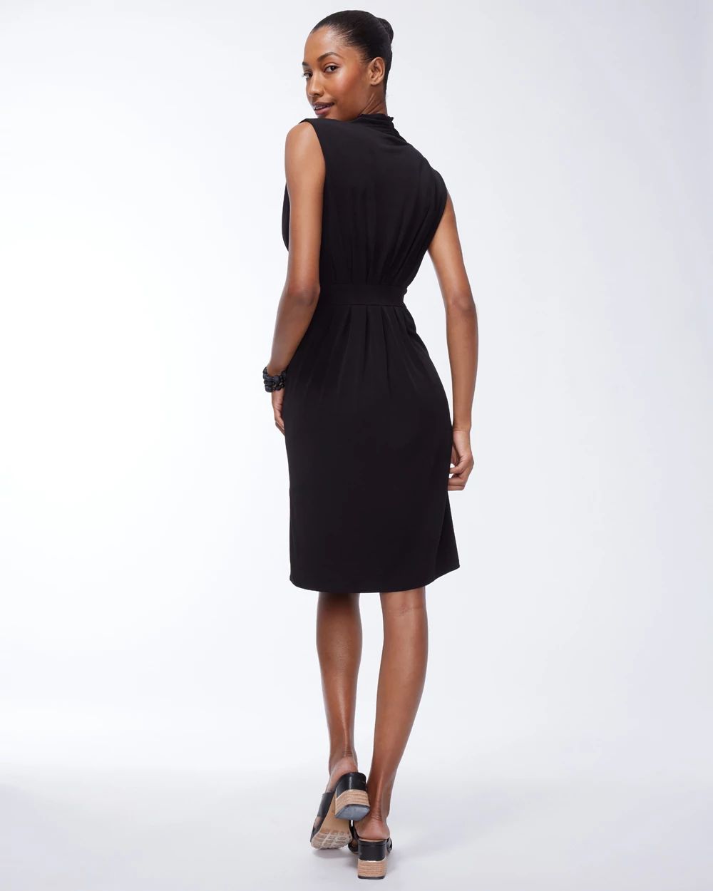 Black Pleated Short Dress
