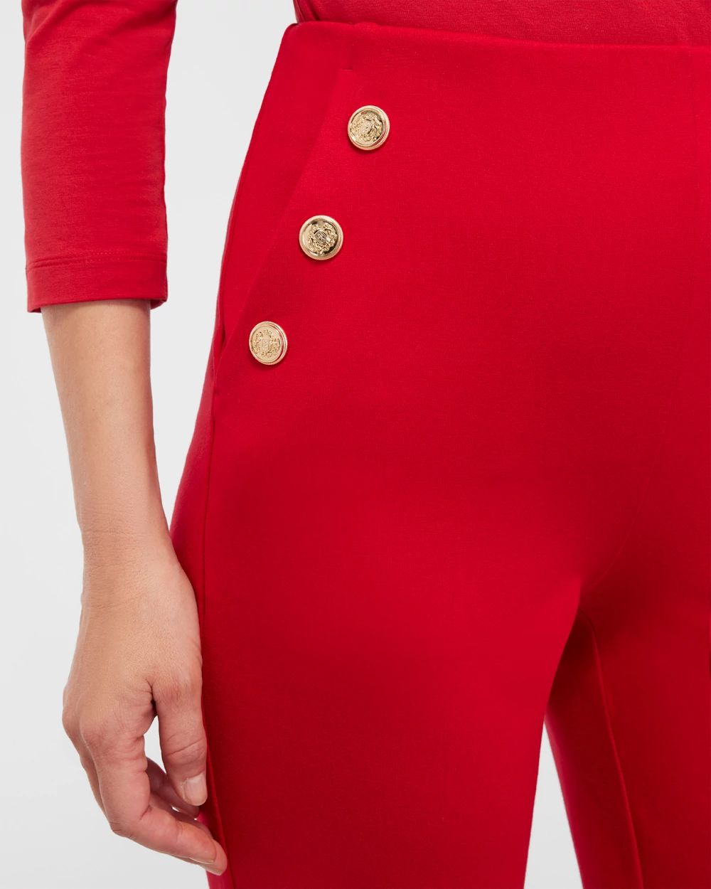 Ponte Button Flare Pants