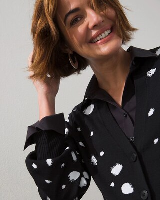 Jacquard Dot Print Cardigan
