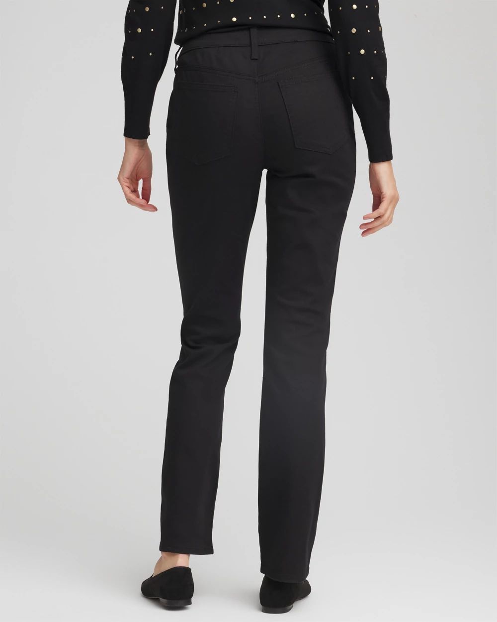 Pull-On Straight-Leg Jeans