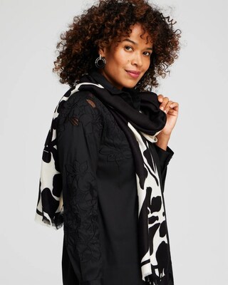 Floral Border Oblong Scarf