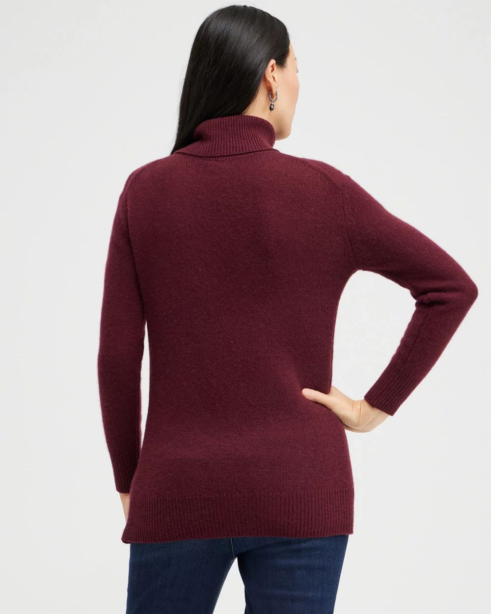 Cashmere Turtleneck Tunic Sweater