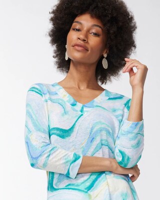 Linen Marble Print Tunic