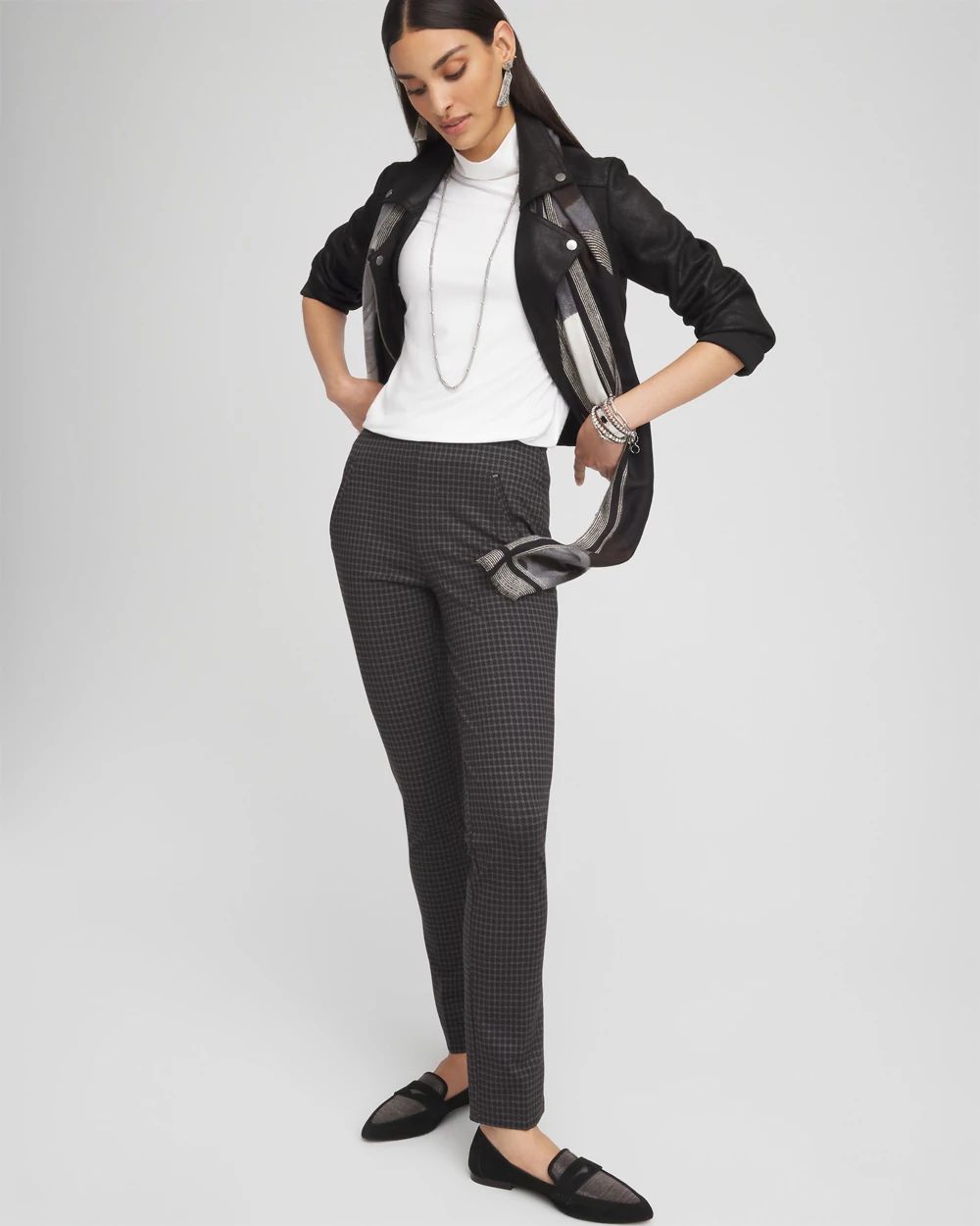 Juliet Tonal Check Ankle Pants