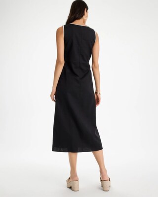 Petite Sleeveless Surplice Linen Dress click to view larger image.