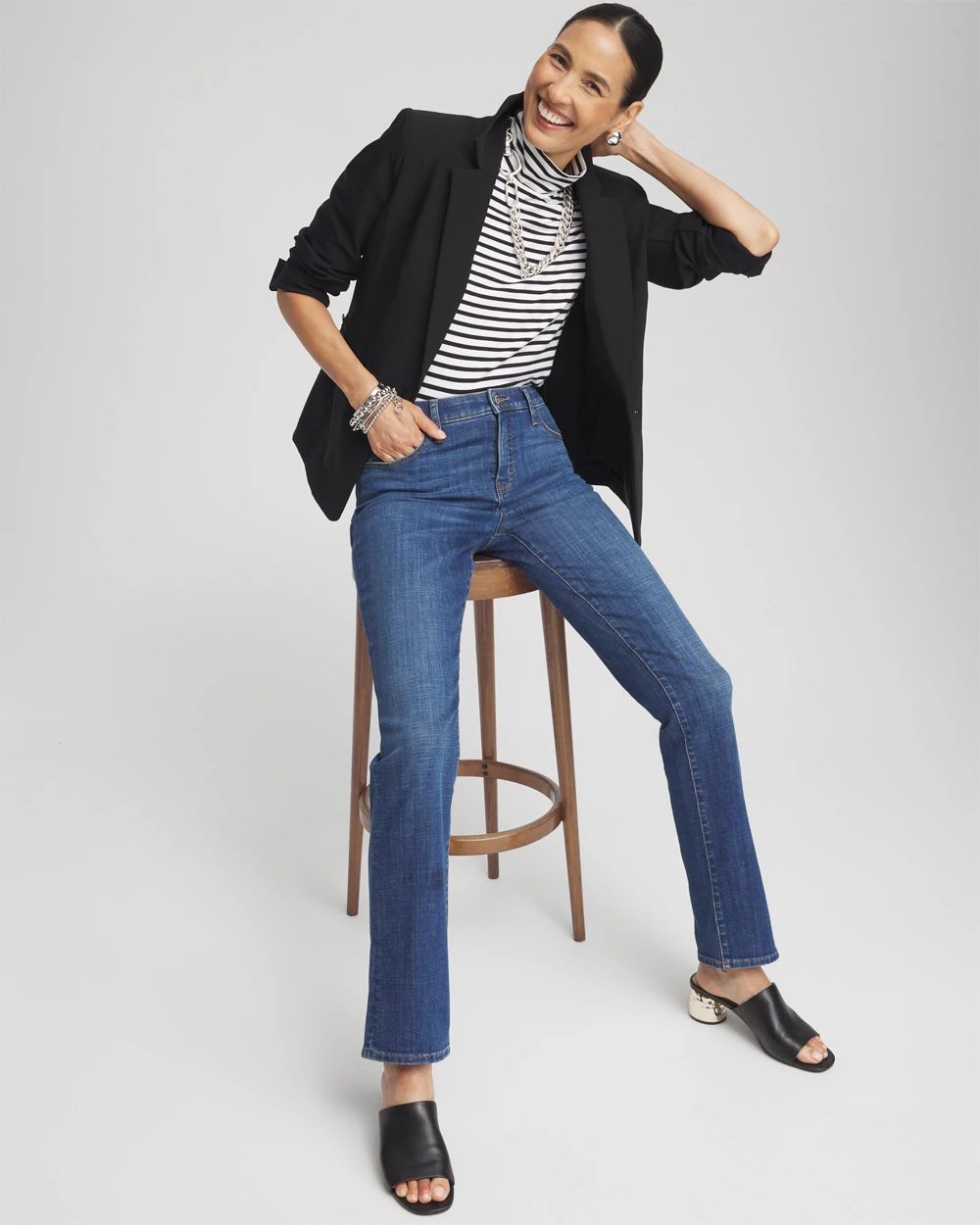 Petite Zip Pocket Stretch Blazer