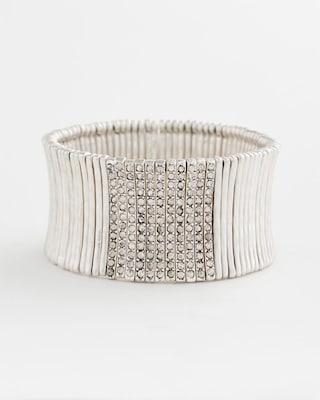 Silver Pave Slice Bracelet
