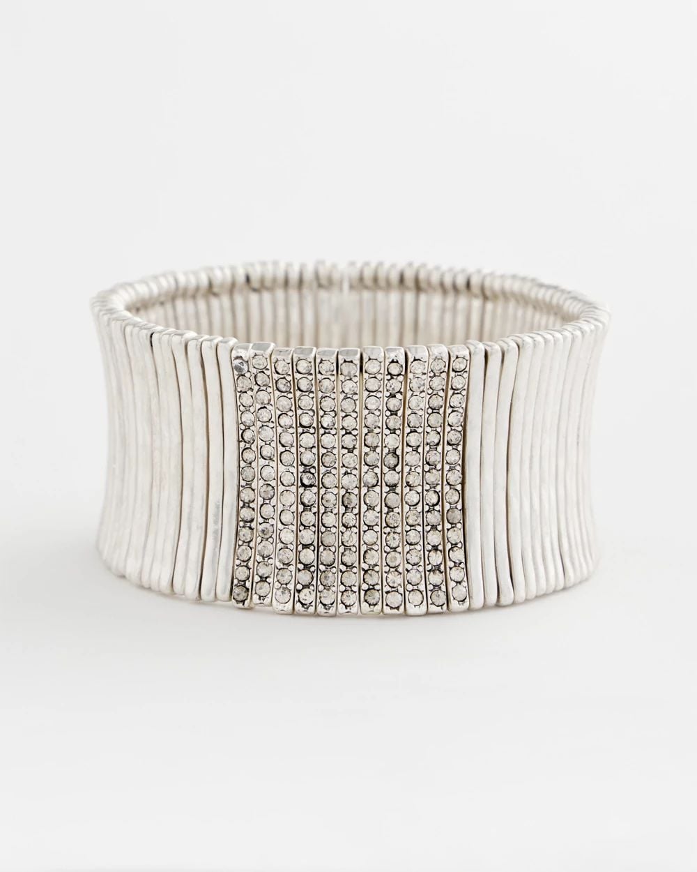 Silver Pave Slice Bracelet